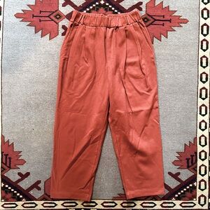 Stateside Brick Red Pull On Crop Barrel Pants | XS